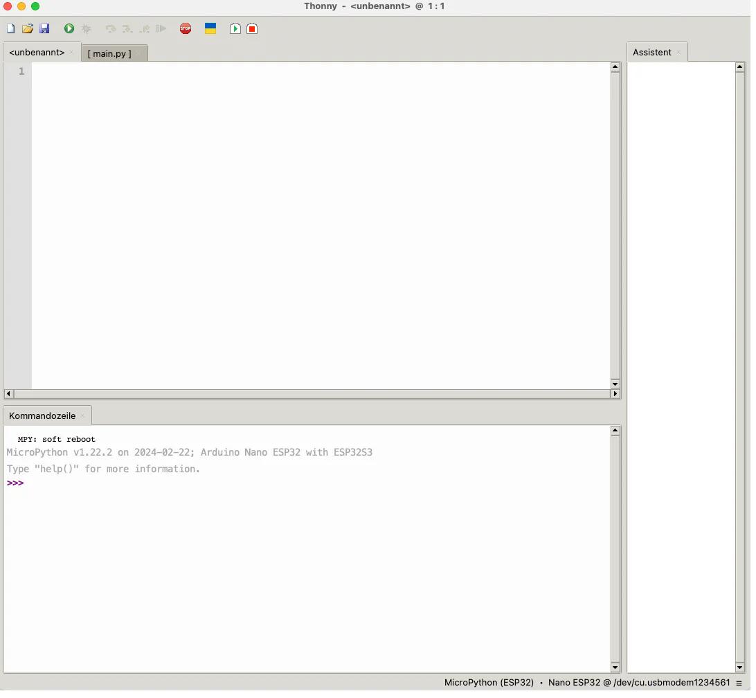 Thonny Interpreter Auswahl